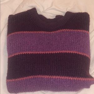 Purple and pink striped sweater